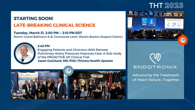 Jason Guichard, MD, PhD will discuss a sub-study of the PROACTIVE-HF Clinical Trial at THT 2023