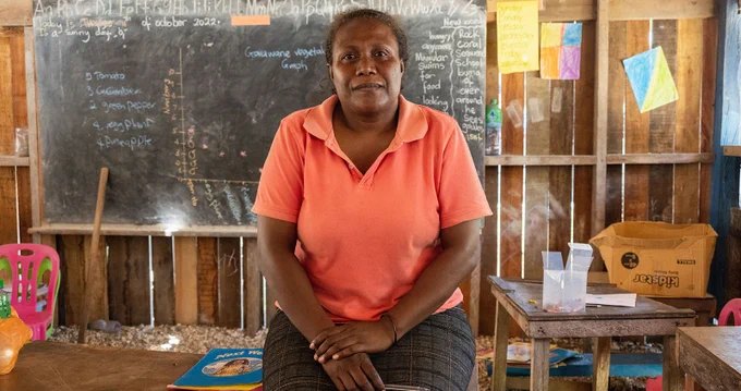 "When the WASH program came in it improved us teachers and also the learners and the students. Because they came here with the trainings, we now know the importance of hand washing, the importance of WASH in schools" says Constance, Head Teacher at Jeta School. (Plan International Solomon Islands)
