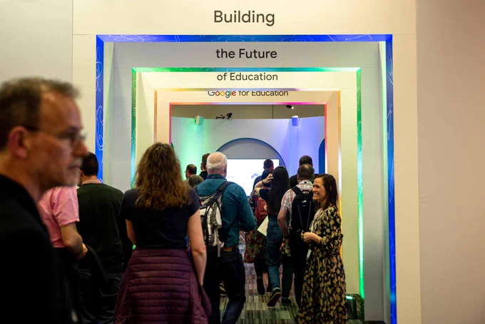 Images of attendees at Bett