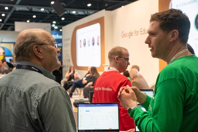 Images of attendees at Bett 
