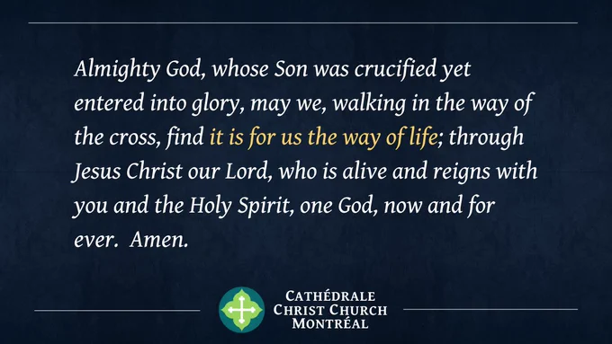 Almighty and everliving God, in tender love for all our human race you sent your Son our Saviour Jesus Christ to take our flesh and suffer death upon a cruel cross. May we follow the example of his great humility, and share in the glory of his resurrection; through Jesus Christ our Lord, who is alive and reigns with you and the Holy Spirit, one God, now and for ever. Amen.