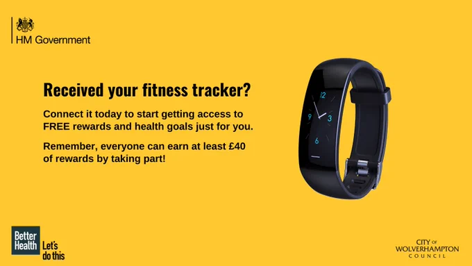 Image shows the Better Health: Rewards fitness tracker.