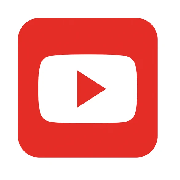 Red triangle pointing right signifying ‘play’ on a white rectangle inside a red square background.