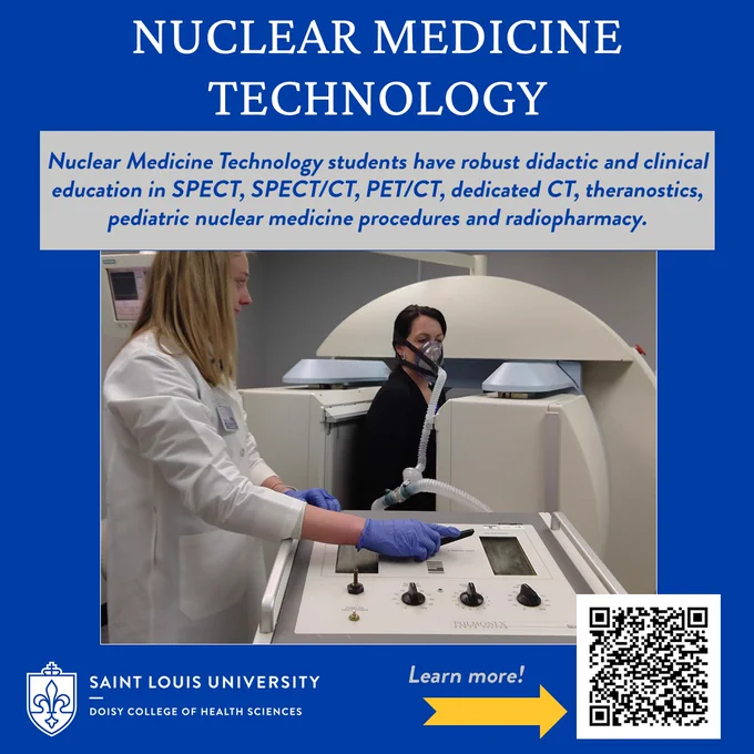 Nuclear Medicine Technology students have robust didactic and clinical education in SPECT, SPECT/CT, PET/CT, dedicated CT, theranostics, pediatric nuclear medicine procedures and radiopharmacy. 