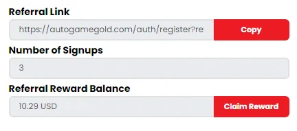 Auto Game Gold - User Panel - Affiliate Rewards System - Earn Crypto 