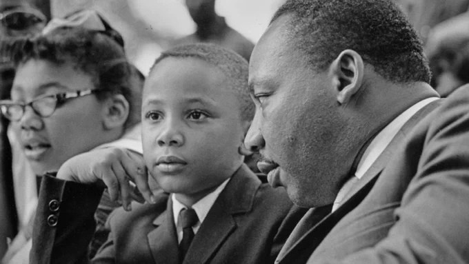 Martin Luther King III and his dad, Martin Luther King, Jr. 