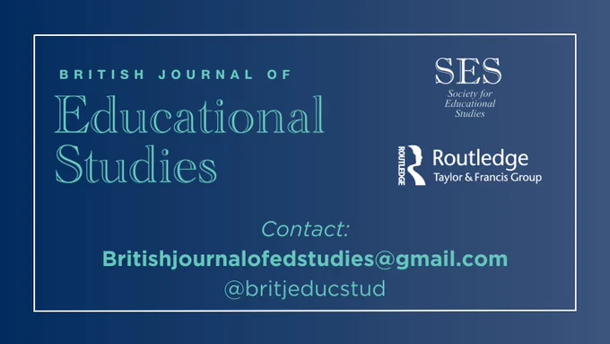 Text Reads: 
Contact: Britishjournalofedstudies@gmail.com  / @Briteducstud
