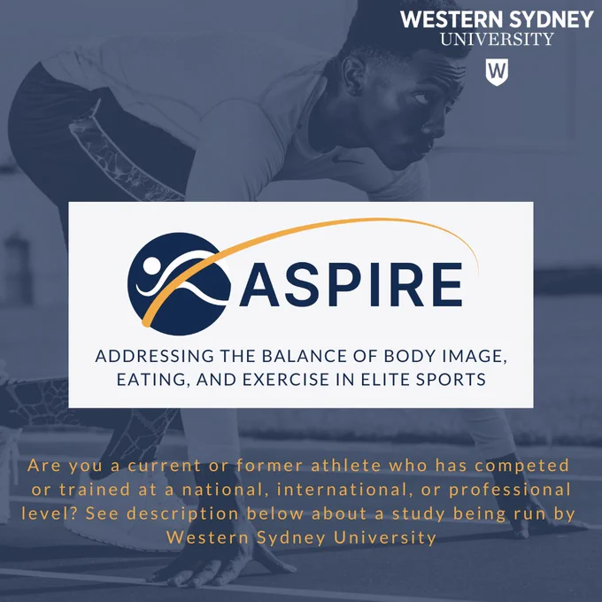 The ASPIRE study, run by researchers at Western Sydney University in partnertship with the Australian Institute of Sport and Paralympics Australia aims to address the pressures elite athletes experience regarding body image, eating, and exercise.