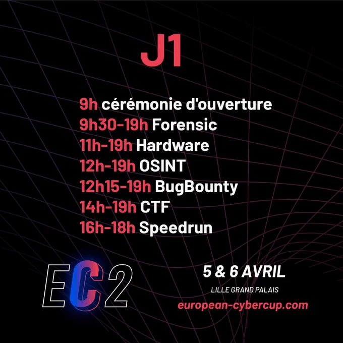 Planning du jour 1 de l'EC2 2023