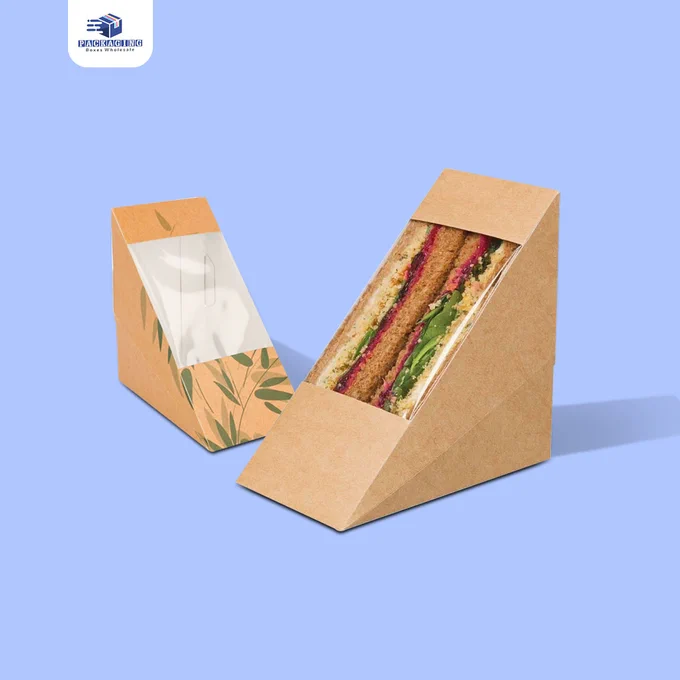 Picture Of Custom Printed Kraft Sandwich Packaging Boxes