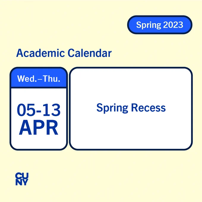 Spring recess runs from April 5 to 13