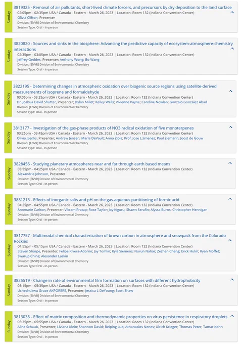 List of speakers and titles for our second symposium session at ACS