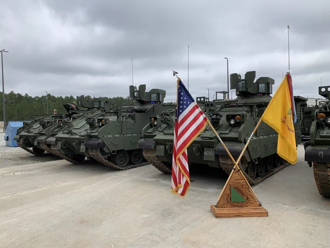 The 1st Armored Brigade Combat Team, 3rd Infantry Division, received the Armored Multi-Purpose Vehicle (AMPV), signifying the completion of the Army's First Unit Equipped for the platform.