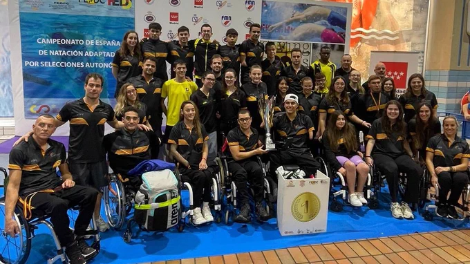 La selección de Cataluña, al completo, en el podio