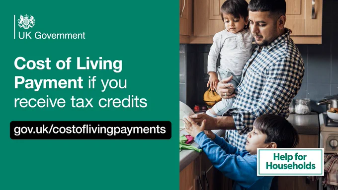 Cost of Living Payment if you receive tax credits. gov.uk/costoflivingpayments 