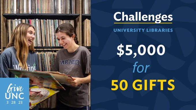 Challenges, University Libraries. $5,000 for 50 gifts