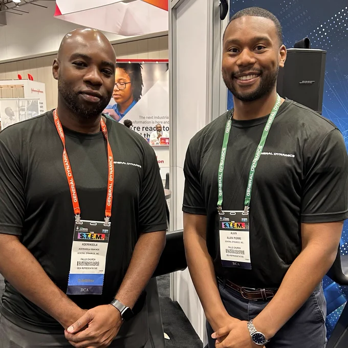 A picture of General Dynamics Mission Systems employees at NSBE 49, March 2023.