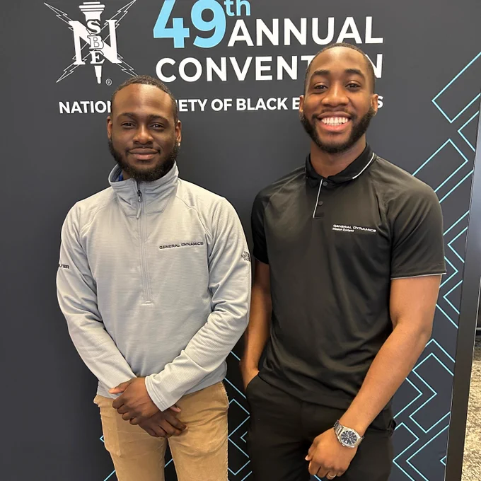 A picture of General Dynamics Mission Systems employees at NSBE 49, March 2023.