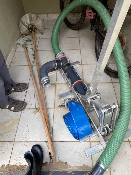 MEng student Benjamin tested out prototypes to mix, ‘fish’ and pump out solids from pit latrines, with the aim of improving the designs and making latrine emptying easier and quicker.