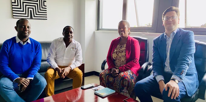 Prof Michael  Templeton (right) meeting with the Ministry of Infrastructure in Rwanda