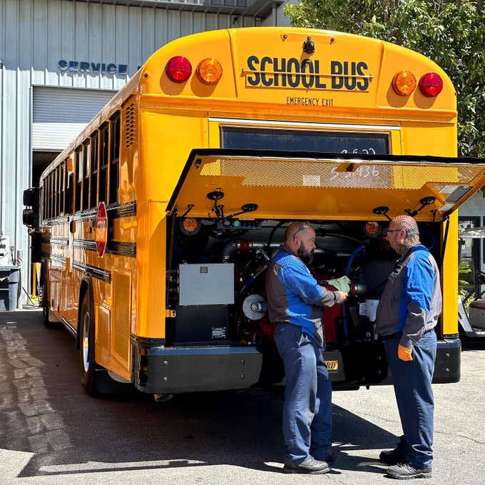 A-Z Bus Sales service department in Colton, CA.