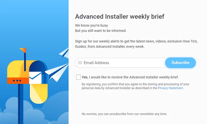 Advanced Installer Weekly brief