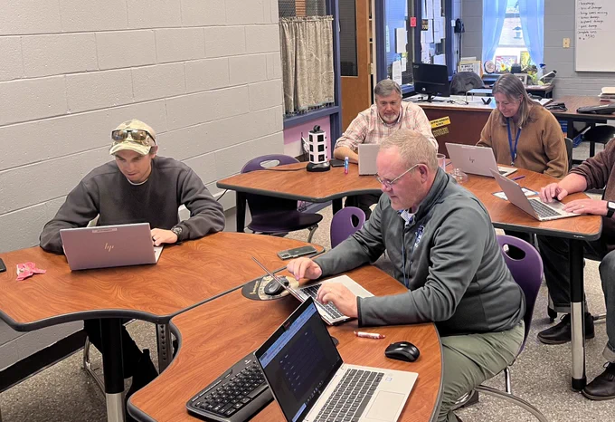 Teachers participate in professional development
