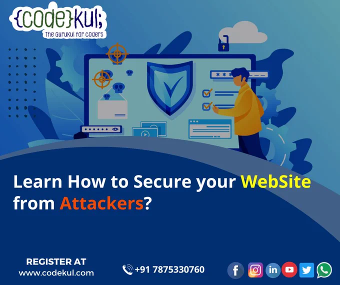 Learn how to secure your web application using web penetration testing? Learn web app penetration testing course with codekul and get 100% placement assistance in cyber security.
Learn from our industry experts having 8 years of industry experts.
Codekul is starting a new batch on 3rd April 2023. Get internship opportunities on live projects.

Course Features:
- 100% practical sessions
- completed with handson project.
- Get guaidance from industry experts
- Course completion certificate
- Get internship opportunity during the course.

For more details you can visit site for detail syllabus: http://www.codekul.com/web-application-penetration-testing-in-pune.html

#cybersecurity #websitetesting #penetrationtesting #websitesecurity #webapplicationsecurity #cybersecuritytraining #cybersecuritycourses #onlinetraining #classroomtraining #offlinetraining #traininganddevelopment #trainingandplacement #internship2023 #internshipprogram #internshipopportunity #codekul #pune #cybersecurityjobs #