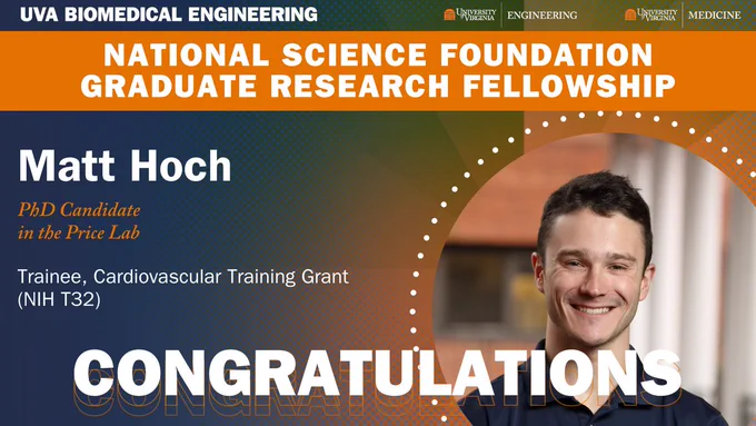 social media card congratulating Price Lab student Matt Hoch