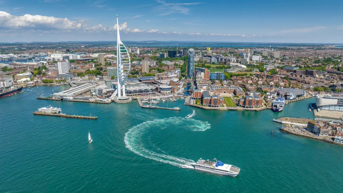 Portsmouth harbour aerial photo