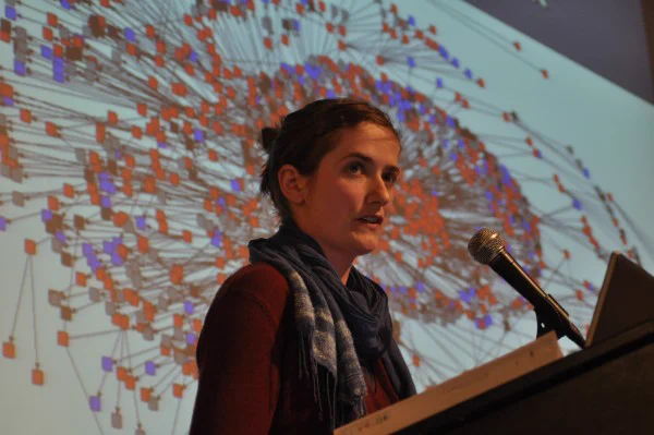 Lindsay K. Campbell delivering a presentation on Stewardship Networks.  Courtesy photo.