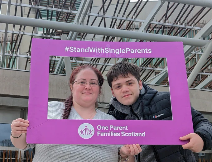 #SingleParent Lindsay McCurley with her awesome son Nathan. Photo with @OPFS #StandWithSingleParents frame