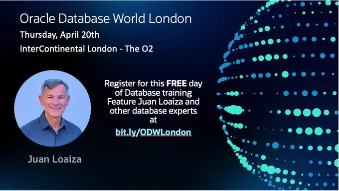 Oracle Database World is coming to London on 20 April 
