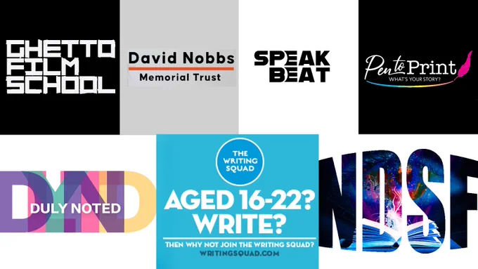 A collage of logos for various scriptwriting opportunities and events which are advertised on the BBC Writersroom website