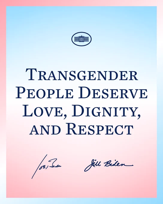 Transgender people deserve love, dignity, and respect.