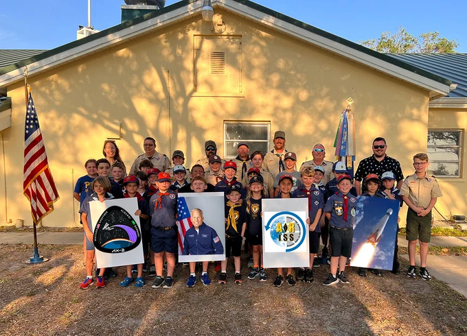 Cub Scout Pack 77 in Venice, FL would like to communicate with astronaut John Shoffner via the amateur radio onboard the ISS.