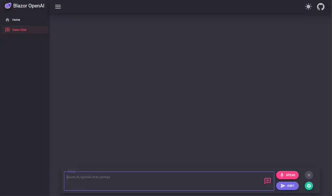 Voice chat landing page.