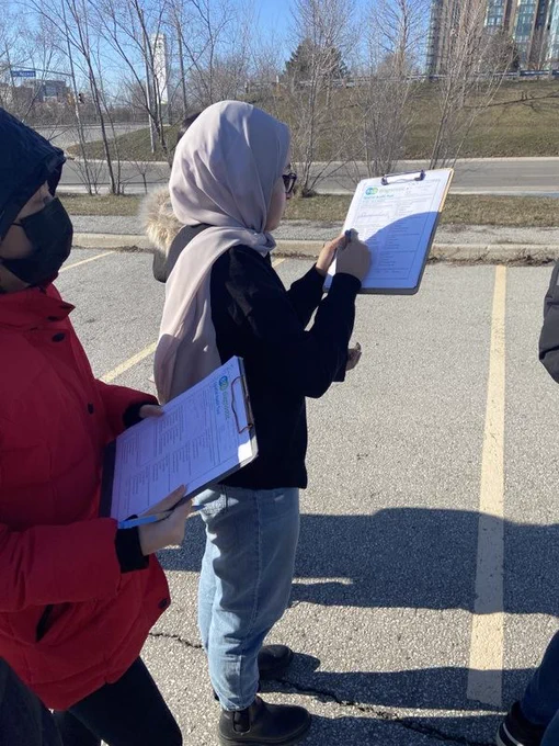 Students surveying an underused public space.