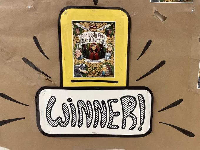 Book cover for endlessly ever after written by LAUREL SNYDER. This book is the winner for first grade’s reading madness competition.
