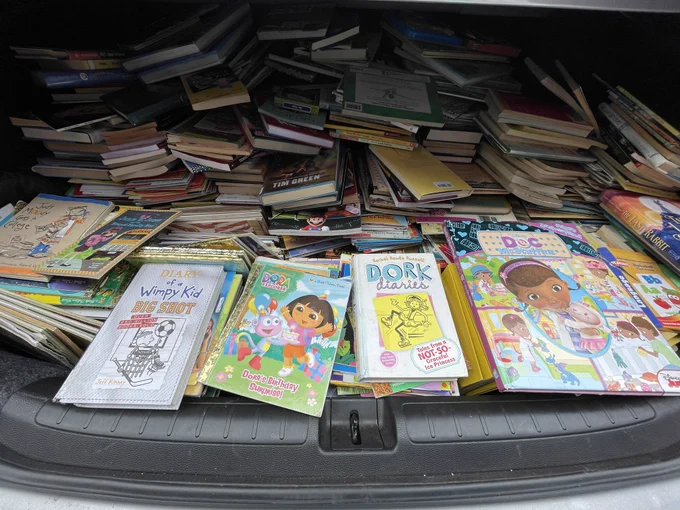 1000 books fit in my 2022 Honda Accord trunk.  The students have been heard!
