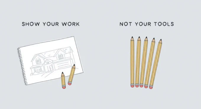 Show your work not your tools