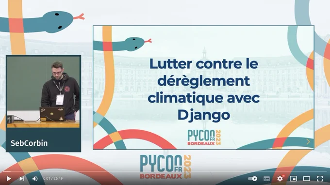 Makina Corpus : Découvrir la vidéo de la conférence de sebcorbin "Lutter contre le dérèglement climatique avec Django" 