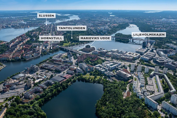 Flygfoto över Marieviks Udde