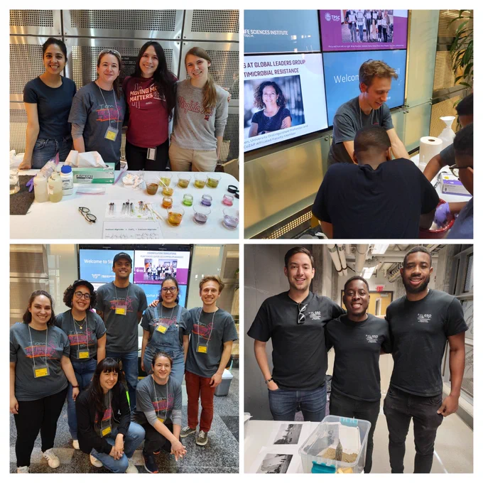 Four images of graduate students all smiling! 