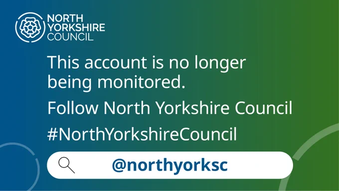 This account is no longer being monitored. Please follow North Yorkshire Council 
@northyorksc