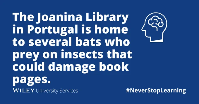 The Joanina Library in Portugal is home to several bats who prey on insects that could damage book pages.
