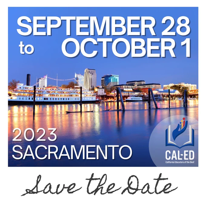 Iconic photo of Sacramento behind text that reads, "Save the Date: September 28 to October 1, 2023, Sacramento."