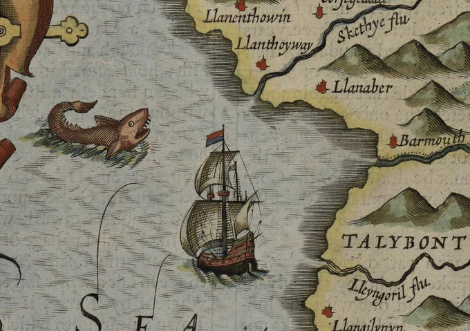 Map of ‘Merionethshire described 1610’ by John Speed