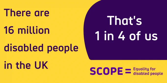 There are 16 million disabled people in the UK. That’s 1 in 4 of us.