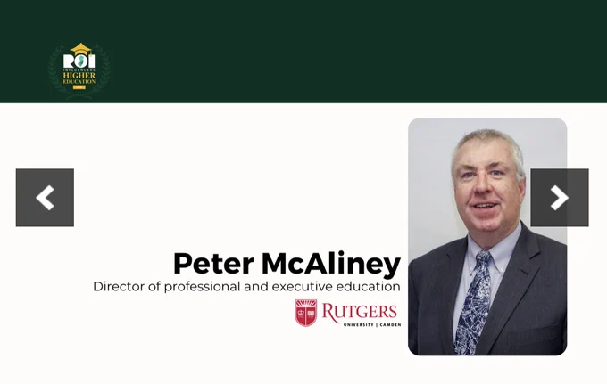 Congratulations to our unit Director, Peter McAliney for being selected as one of the ROI-NJ Influencers in Higher Education this year! 🎉🙌

ROI-NJ is the premier media company created to inform and connect businesses in New Jersey. It delivers real-time news and features that provide New Jersey’s diverse business community with a Return On Information while creating dynamic engagements among professionals. See more here - https://bit.ly/3MSVz9h 🌐💼
-
#highereducation #newjerseybusiness #rutgersuniversity #rutgerssbc #connectingbusiness #rutgerspeer 